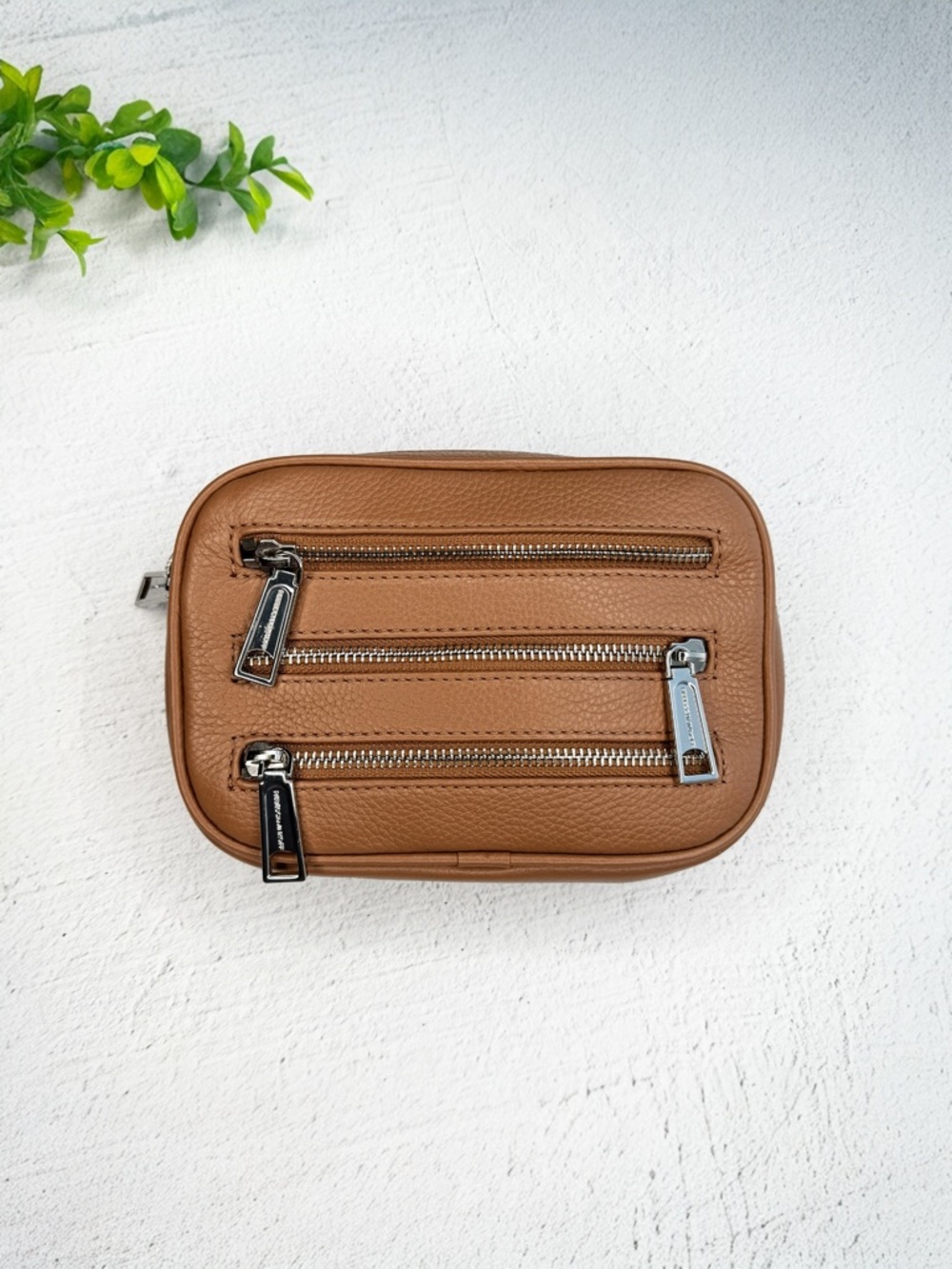 Rebecca Minkoff 3 Zip Leather Belt Bag Pouch Only Desert‎ Tan OS
